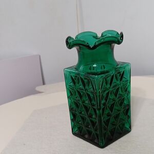 Emerald Green Glass Vase